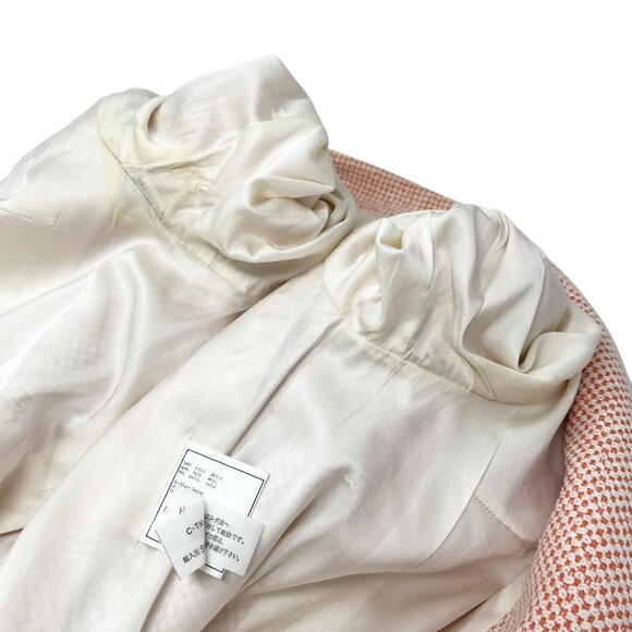 CHANEL Vintage 97P CC Mark Logo Tweed Jacket Skirt Set #38 Orange White [103758] - Picture 10 of 16